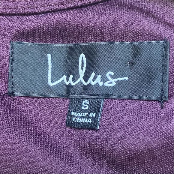 Lulus Mini Dress Size S All For You Dark Purple Lace Bodycon 3/4 Sleeve - Picture 6 of 10